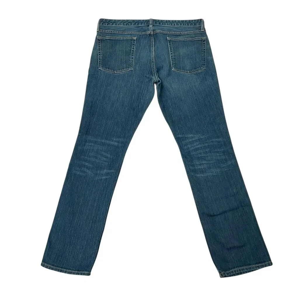 Bonobos Jeans Mens 38x32 Blue Slim Straight Durable Ringspun Denim Casual Work